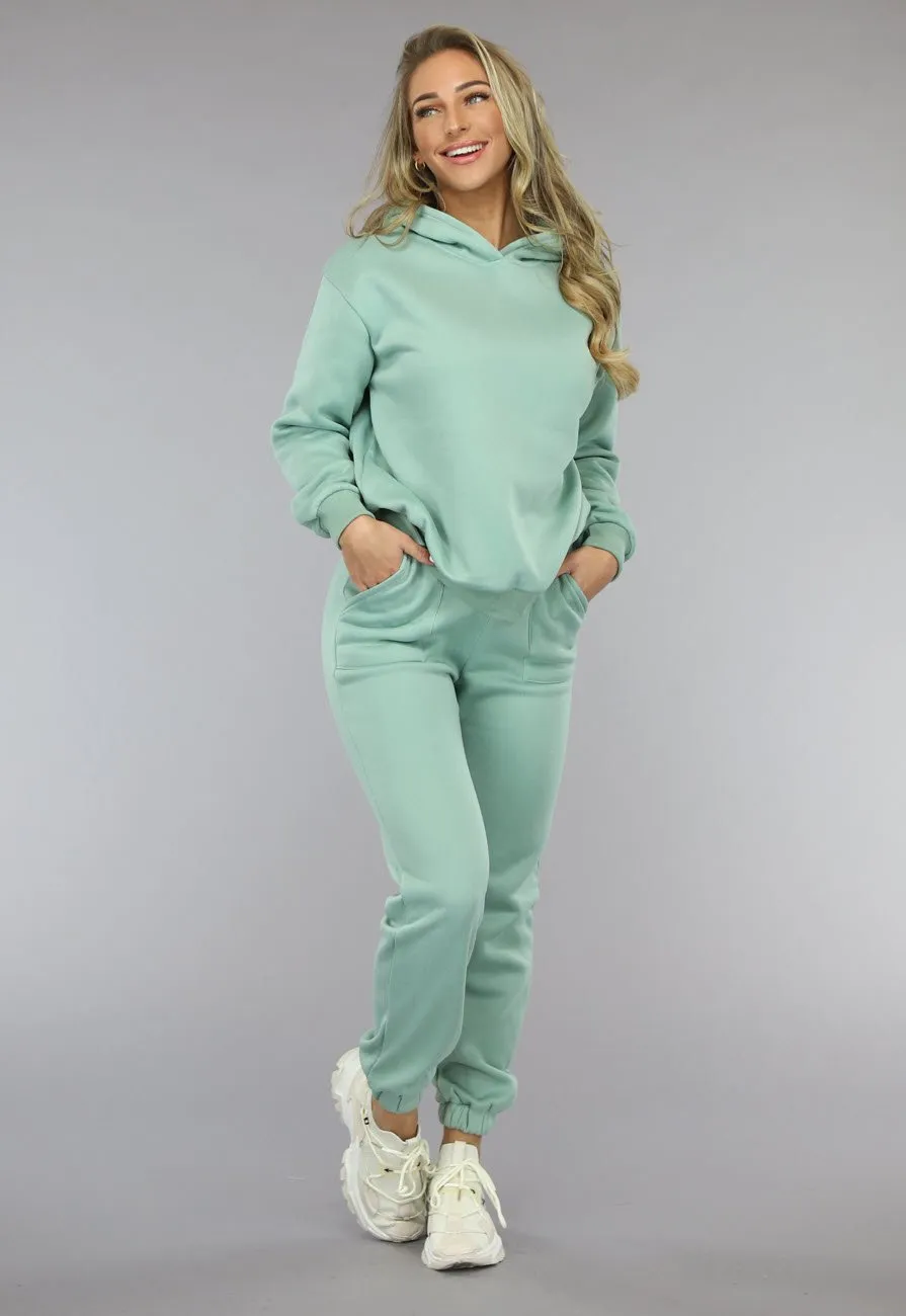 Fleece-Jogginganzug in Mint